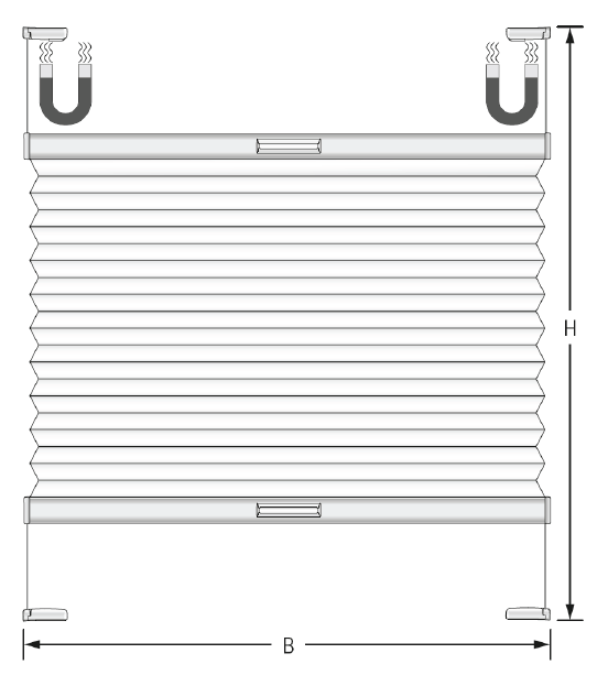 VS 2 pre-tensioned blind with magnetic fixing
