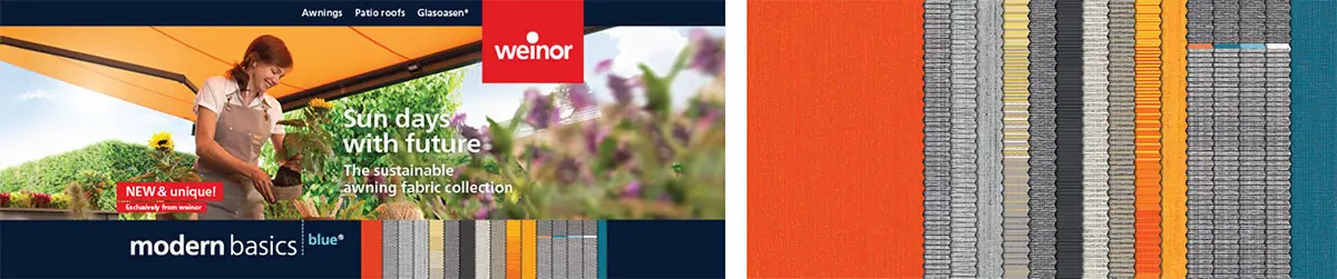 weinor modern basics blue sustainable fabrics